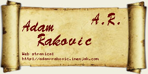 Adam Raković vizit kartica